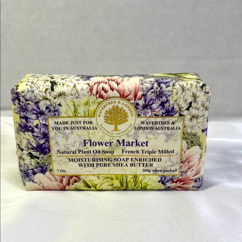 Flower Market Natural Plant Oil Soap French Triple Milled Pure Shea Butter 7 Oz